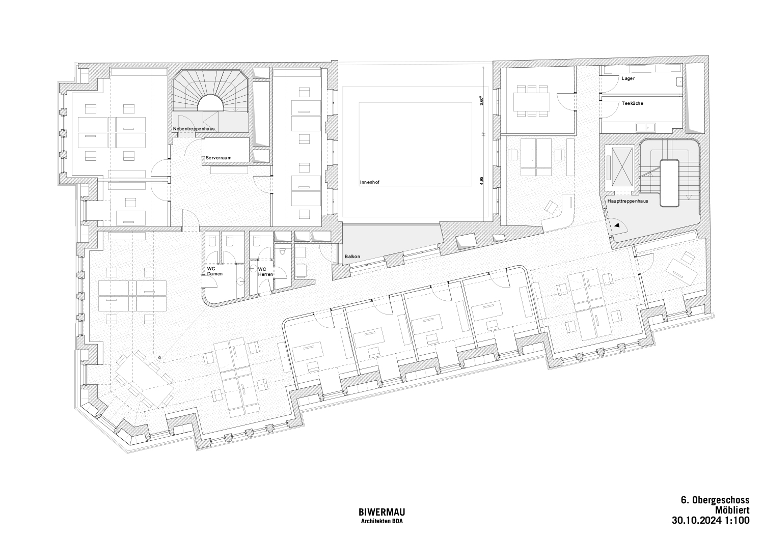 Visualisierung 6. Obergeschoss Beisser Haus Grundausbau möbliert
